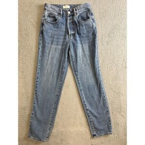 PacSun‎ Jeans Womens 25 Blue Light Wash Dad Jean Button Fly Straight Leg Denim